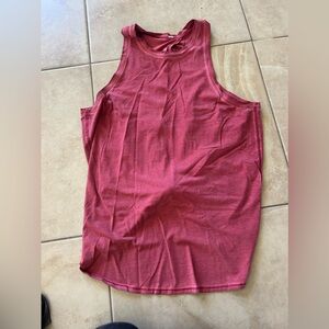 Open back dark pink lulu top